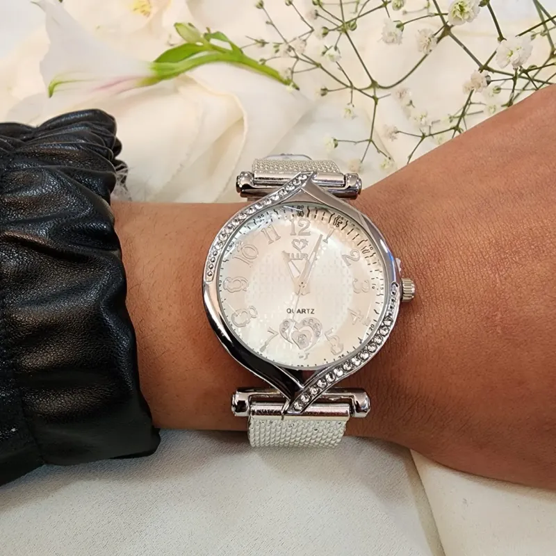 RELÓGIO PRATA PULSEIRA ANTIALÉRGICA