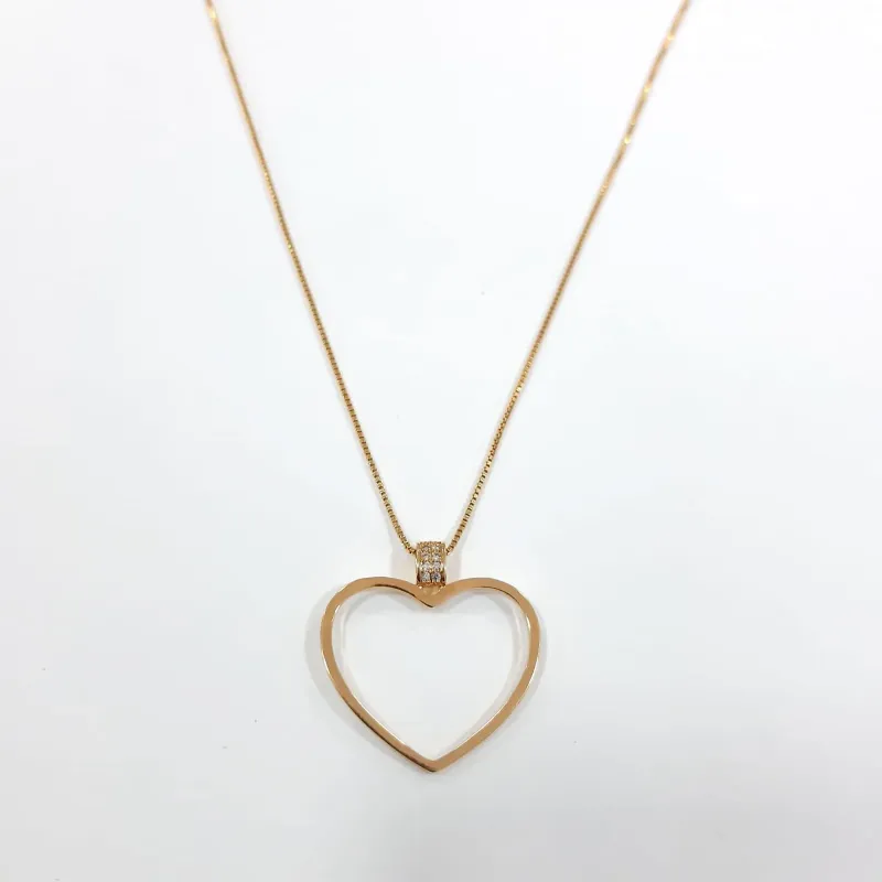 COLAR DOURADO CORAÇÃO VAZADO