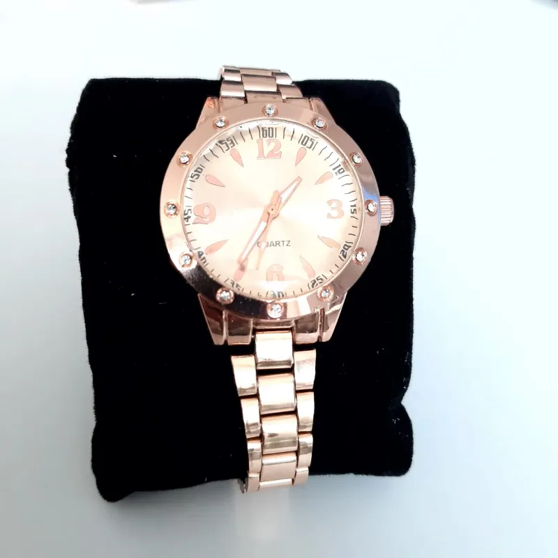 RELÓGIO ROSÊ FEMININO DETALHE MICROZIRCÔNIAS CRISTAL