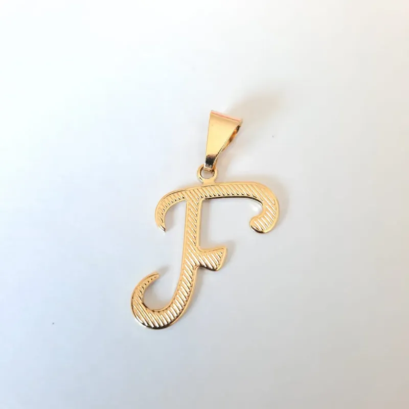 PINGENTE DOURADO LETRA F