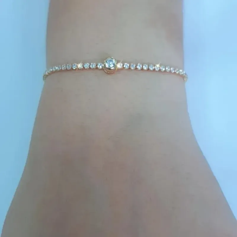 PULSEIRA DOURADA SHAMBALA CRAVEJADA ZIRCÔNIAS CRISTAL