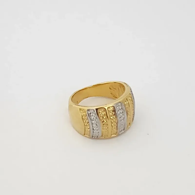ANEL TIRAS BANHO TONS DOURADO E RÓDIO BRANCO