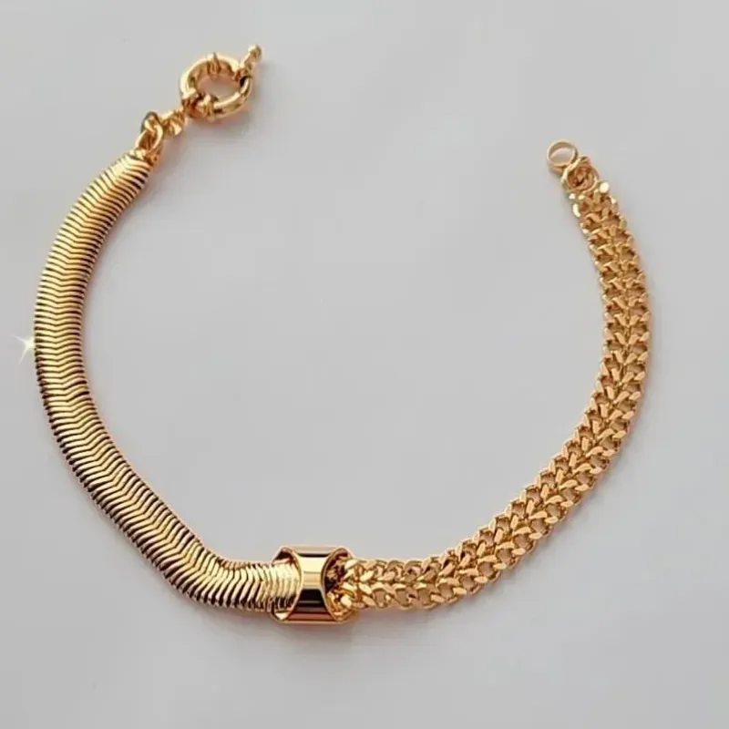 PULSEIRA DOURADA CORRENTE E MALHA