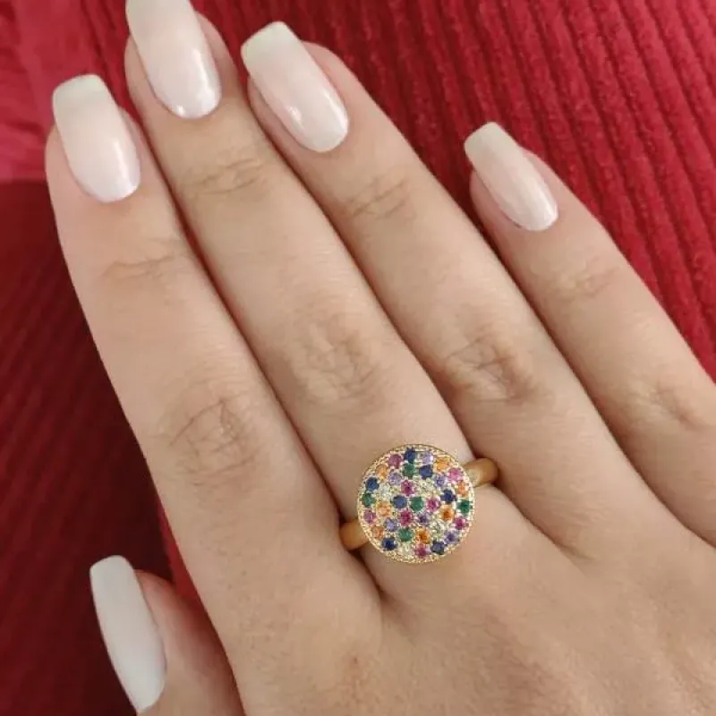 ANEL MICROZIRCÔNIAS COLORIDAS CHUVEIRINHO