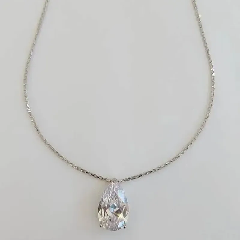 COLAR RÓDIO BRANCO GOTA CRISTAL