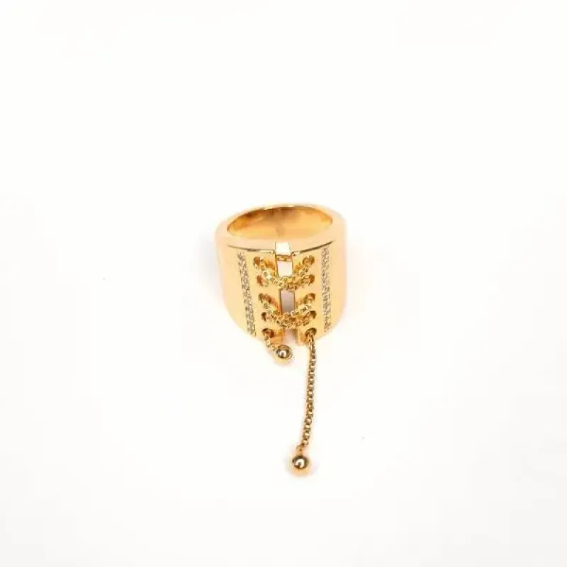 ANEL DOURADO DETALHE CADARÇO
