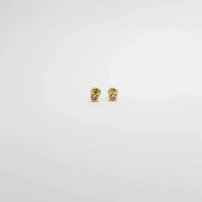 BRINCO DOURADO PONTO DE LUZ CRISTAL TARRAXA BABY