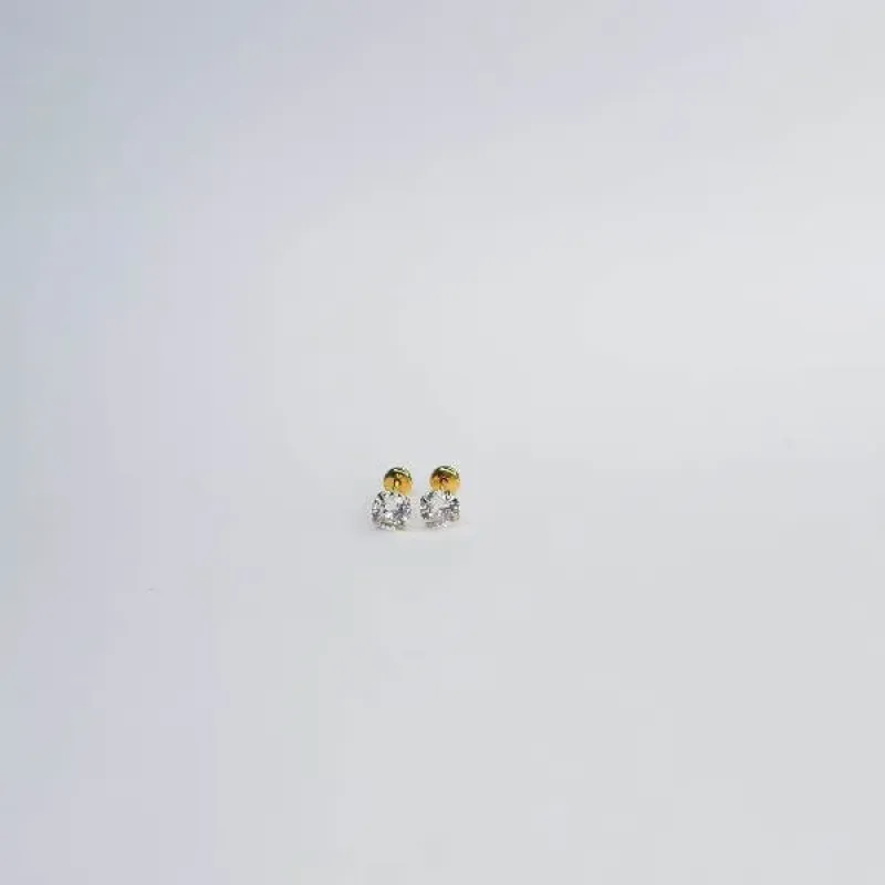 BRINCO DOURADO PONTO DE LUZ CRISTAL TARRAXA BABY