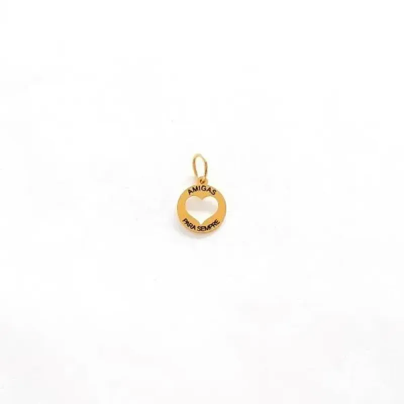 PINGENTE DOURADO CORAÇÃO AMIGAS PARA SEMPRE