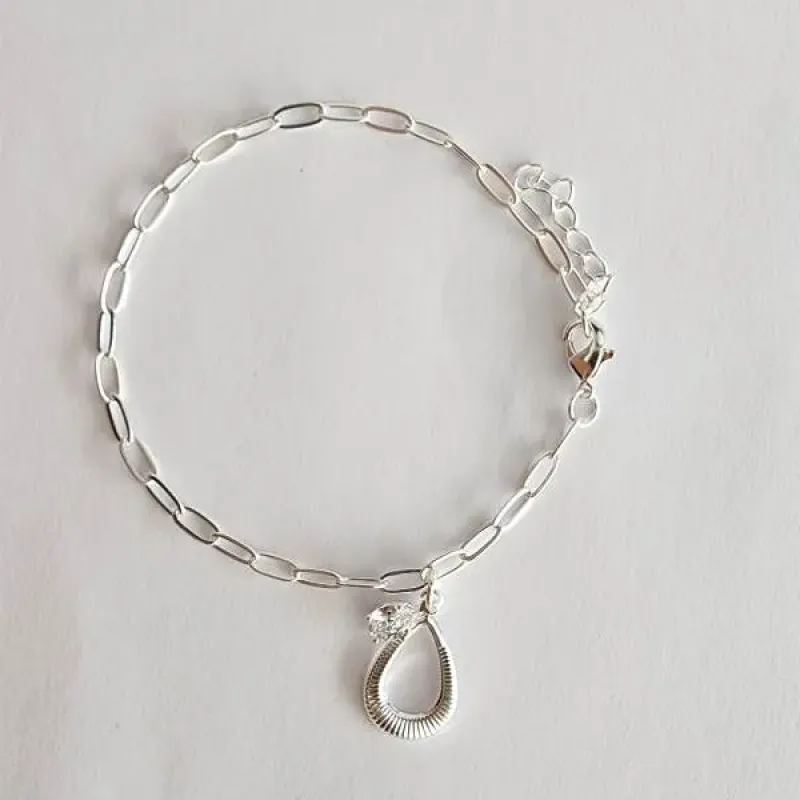 PULSEIRA CARTIER PINGENTE GOTA E CORAÇÃO EM ZIRCÔNIA