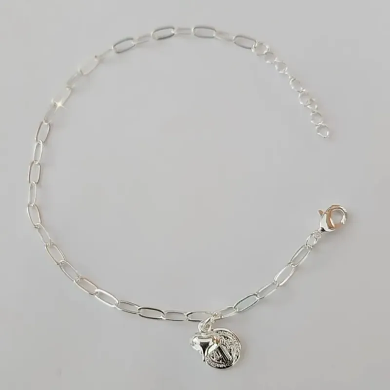 PULSEIRA PRATA PINGENTE SÃO BENDO E CORAÇÃO