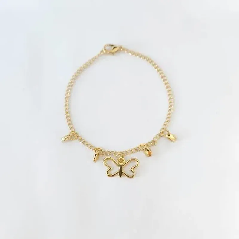 PULSEIRA PINGENTES GOTAS E BORBOLETA