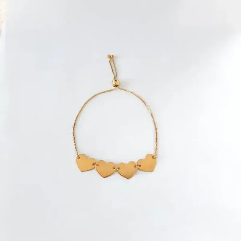 PULSEIRA DOURADA SHAMBALA CORAÇÕES