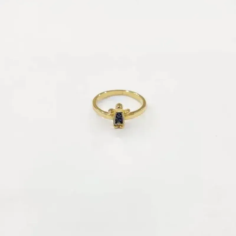 ANEL DOURADO MENINO CRAVEJADO MICROZIRCÔNIAS SAFIRA