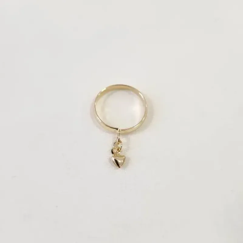 ANEL DOURADO PINGENTE CORAÇÃO