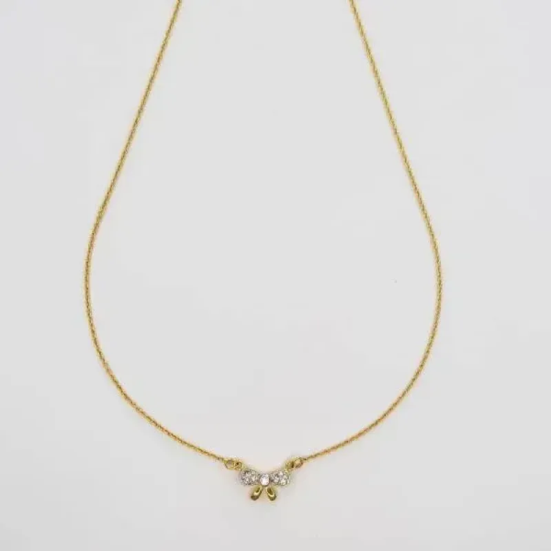 COLAR DOURADO PINGENTE LAÇO 41CM + 5CM