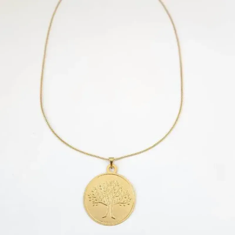 COLAR PINGENTE MEDALHA ÁRVORE DA VIDA