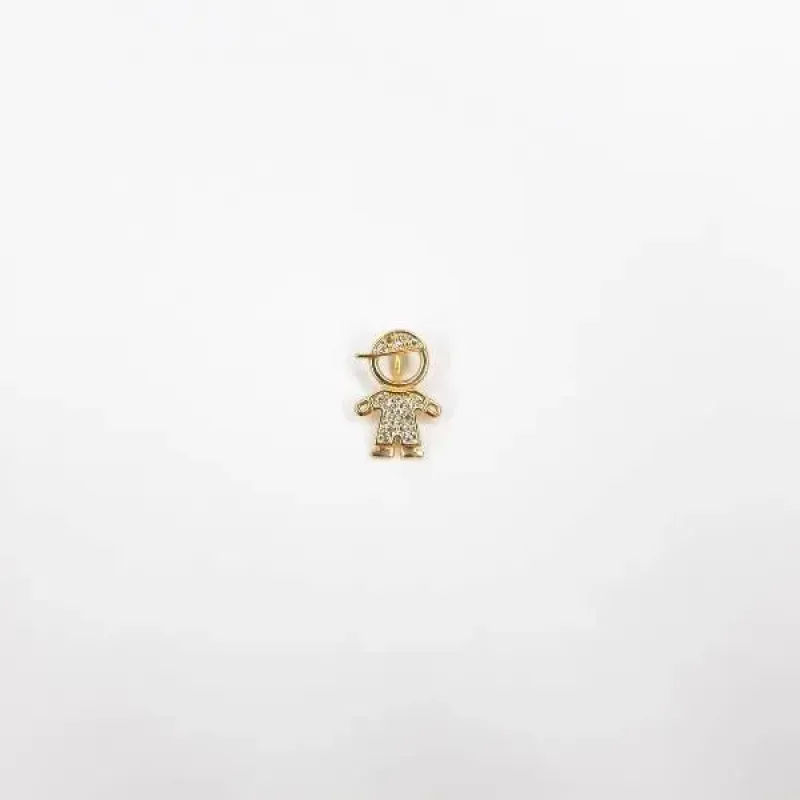 PINGENTE DOURADO MENINO CRAVEJADO MICROZIRCÔNIAS CRISTAL