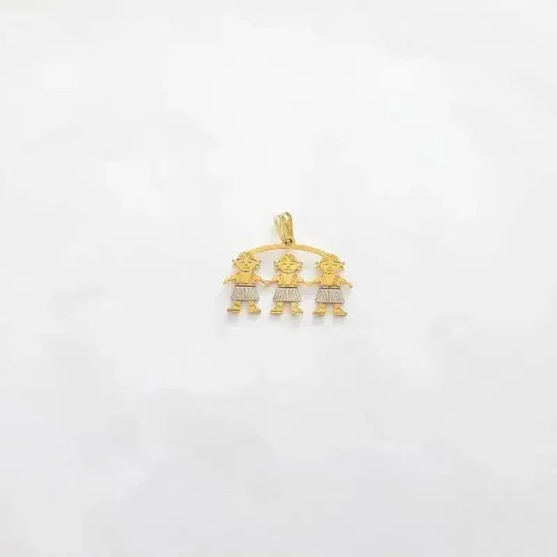 PINGENTE DOURADO TRÊS MENINAS