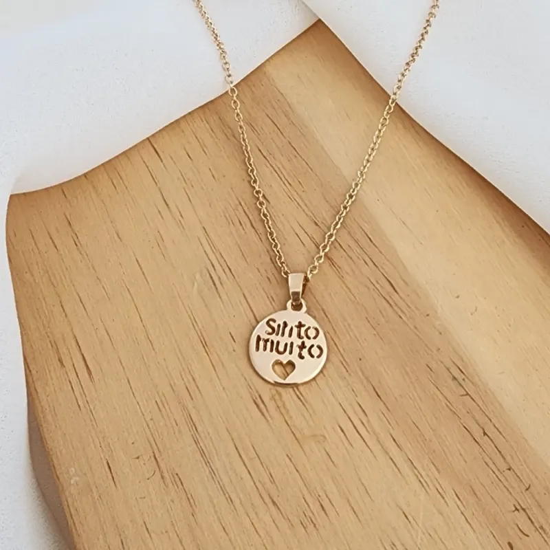 COLAR DOURADO PINGENTE SINTO MUITO