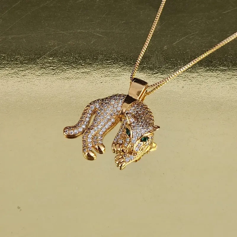 COLAR DOURADO ONÇA/TIGRE