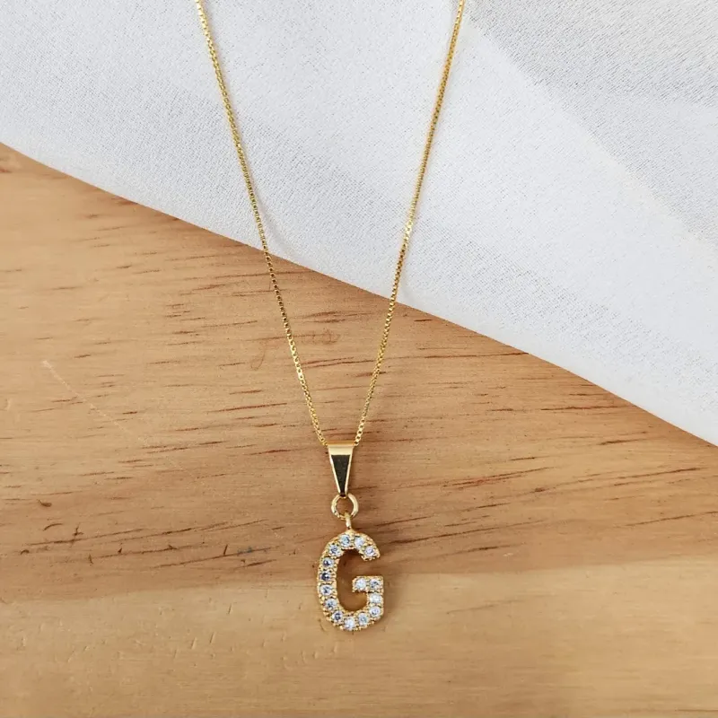 COLAR VENEZIANA COM PINGENTE LETRA G