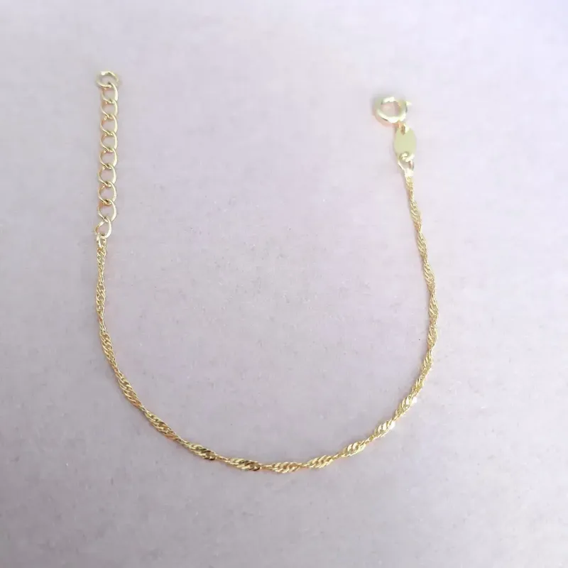 PULSEIRA DOURADA INFANTIL CORRENTE SINGAPURA