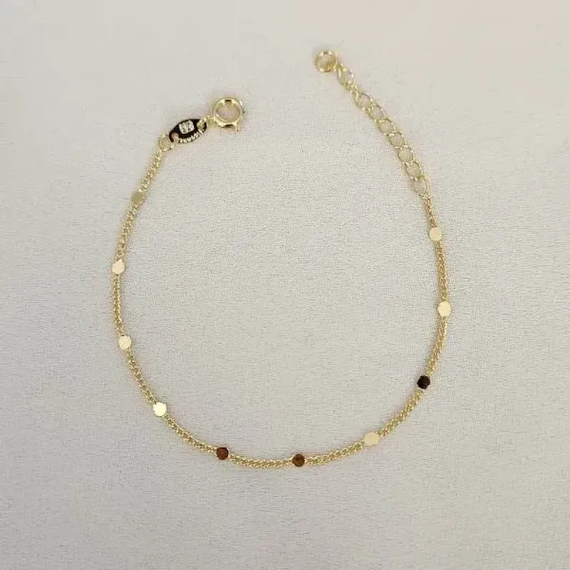 PULSEIRA  INFANTIL DOURADA BOLINHA