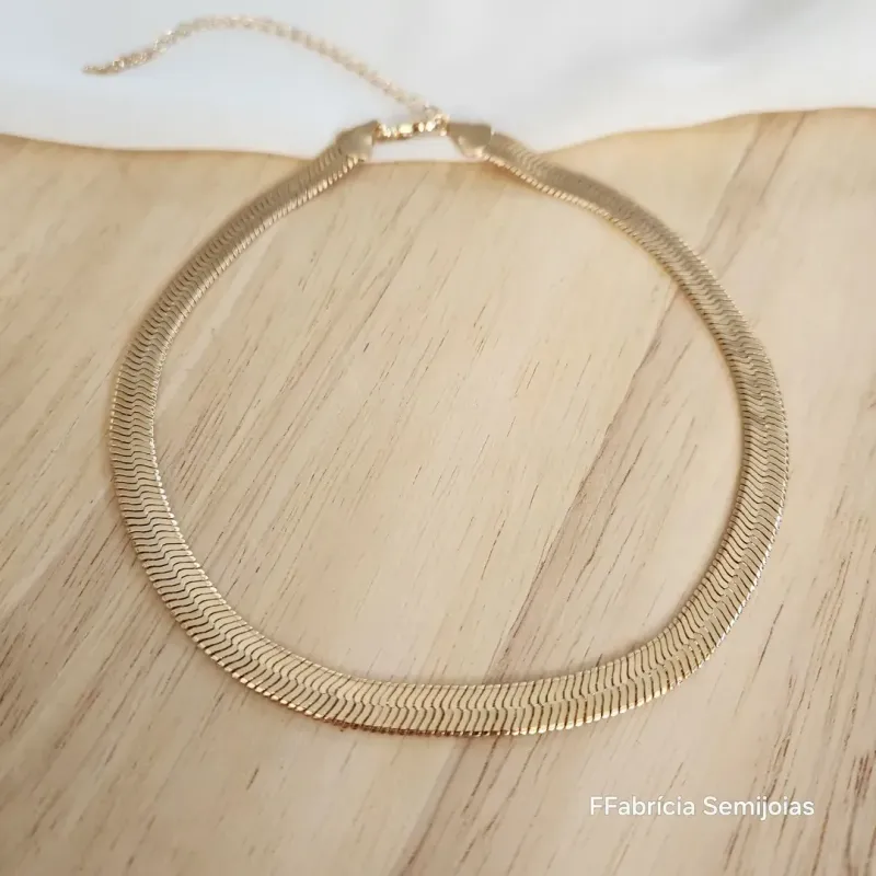 COLAR GARGANTILHA CHOKER FITA LARGA 35 CM
