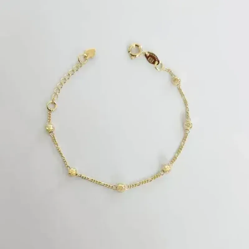 PULSEIRA DOURADA INFANTIL BOLINHA