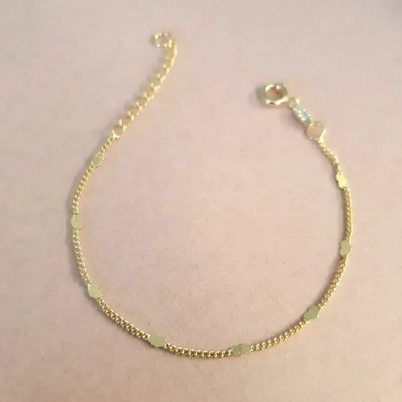 PULSEIRA DOURADA INFANTIL CORAÇÃO
