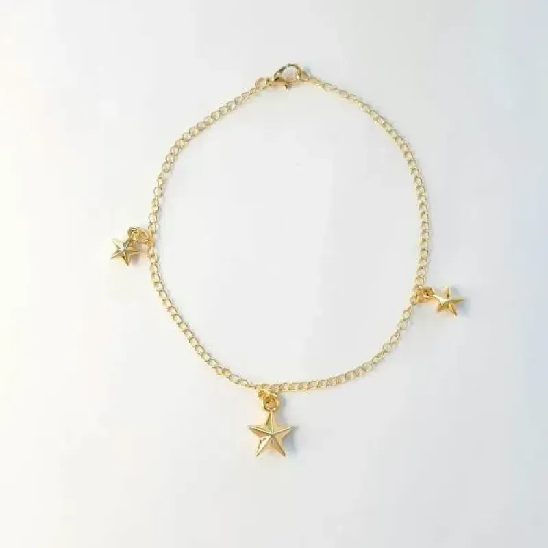 TORNOZELEIRA PINGENTES ESTRELAS
