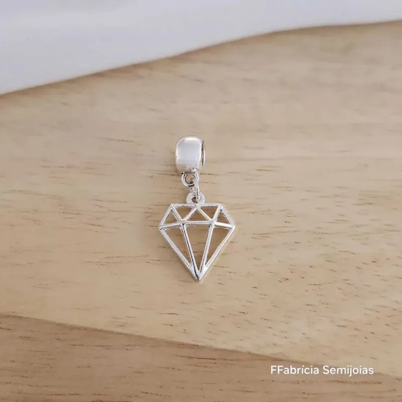 BERLOQUE RÓDIO BRANCO DIAMANTE VAZADO
