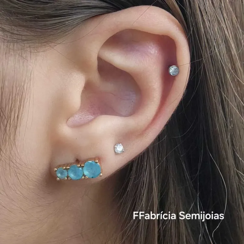 BRINCO DOURADO ZIRCÔNIA ÁGUA MARINHA