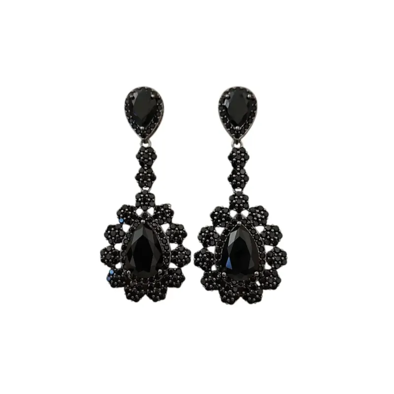 BRINCO FESTA RÓDIO NEGRO ZIRCÔNIA NEGRA CRAVEJADO