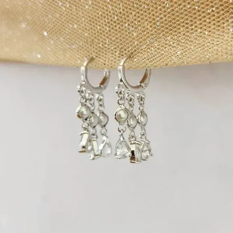 ARGOLINHA RÓDIO BRANCO ZIRCÔNIA CRISTAL