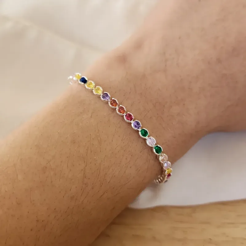 PULEIRAS ZIRCÔNIAS COLORIDAS CRAVAÇÃO INGLESA 3MM
