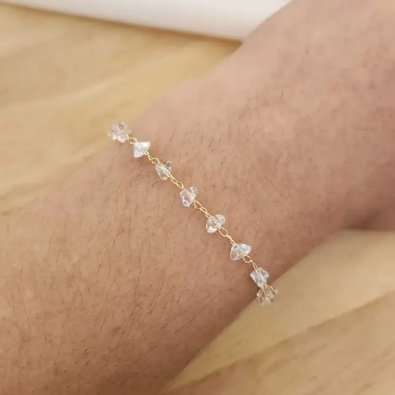 PULSEIRA CRISTAIS DE VIDRO 18CM