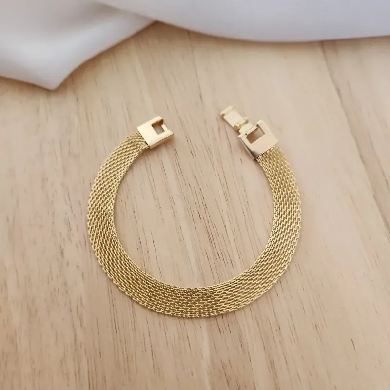 PULSEIRA MALHA FECHO RELÓGIO