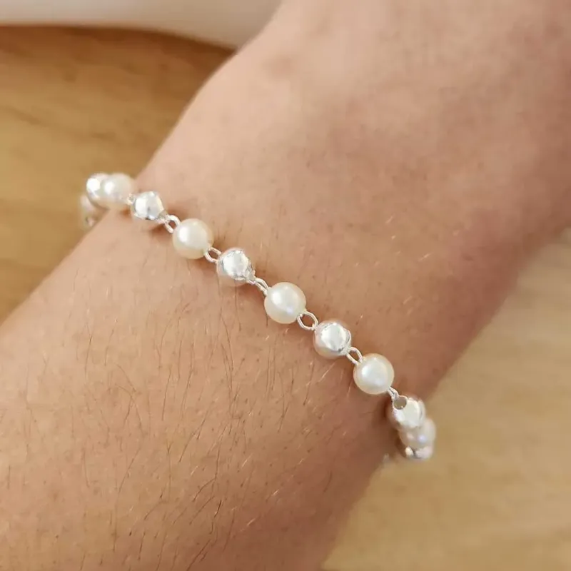 PULSEIRA PÉROLAS E BOLAS 18CM
