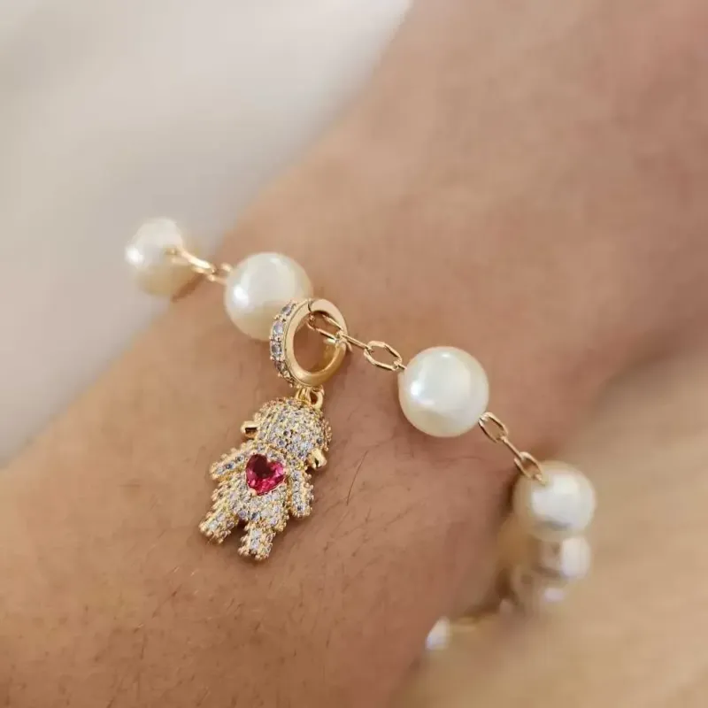 PULSEIRA PÉROLAS PINGENTE MENINA