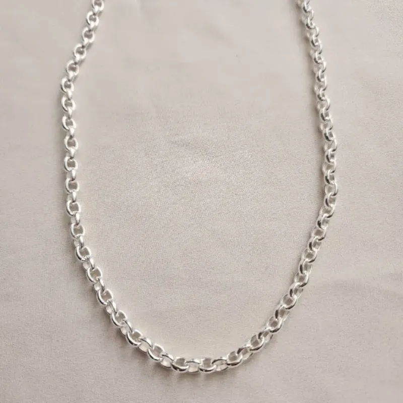 COLAR CORRENTE ELOS PRATA 60CM