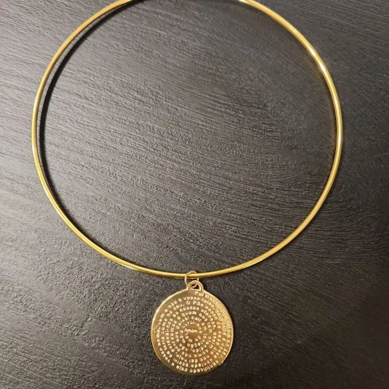 COLAR GARGANTILHA PINGENTE MEDALHA PAI NOSSO