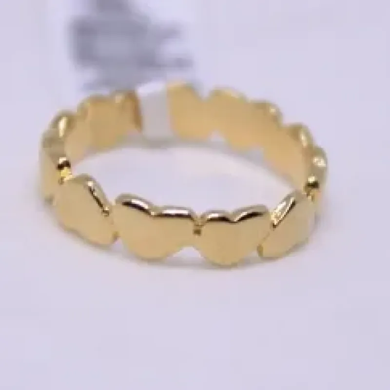 ANEL DOURADO CORAÇÕES