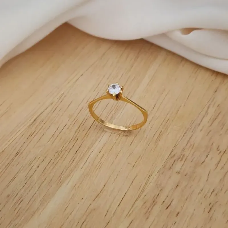 ANEL SOLITARIO ZIRCÔNIA CRISTAL