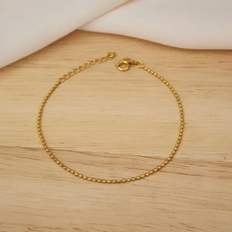 PULSEIRA DOURADA CORRENTE BOLINHA