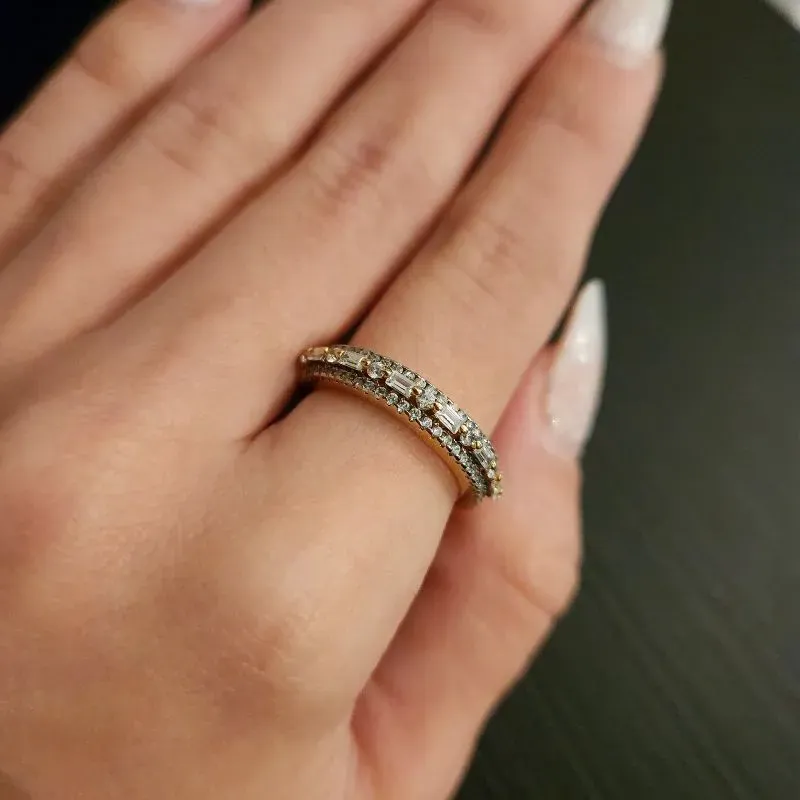 ANEL DOURADO MEIA ZIRCÔNIAS CRISTAL CRAVEJADO