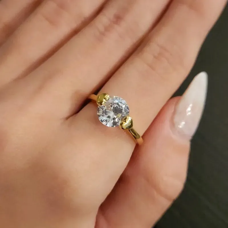 ANEL DOURADO ZIRCÔNIA CRISTAL