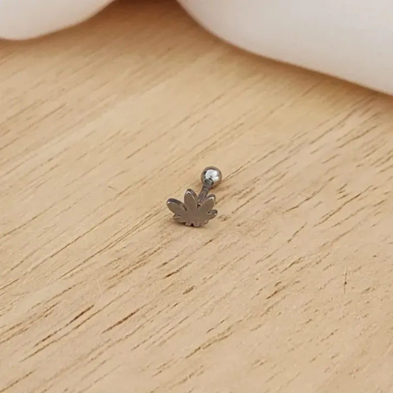 BRINCO PIERCING AÇO FOLHA