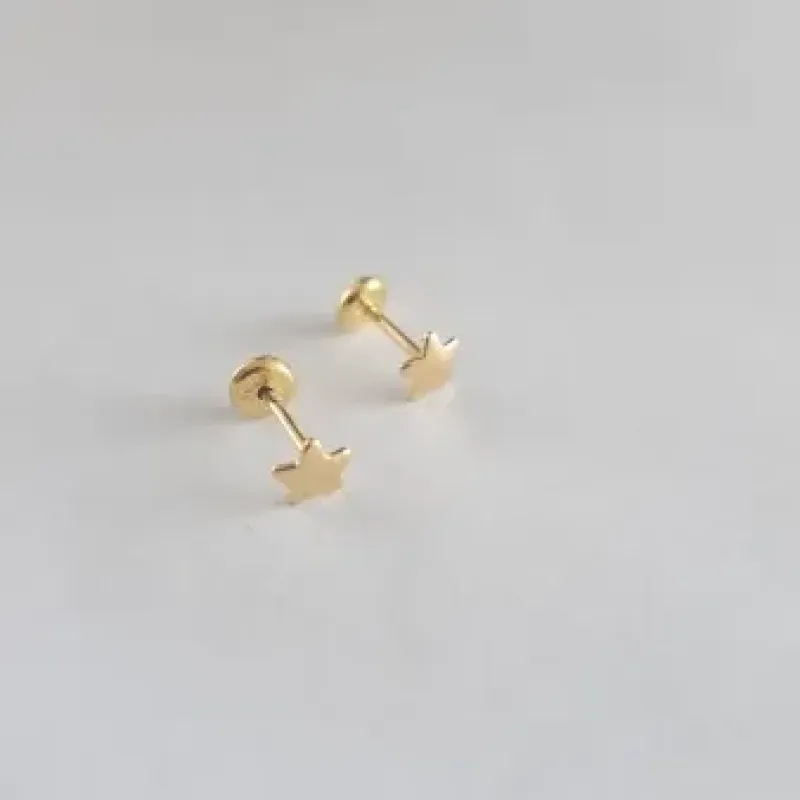 BRINCO INFANTIL DOURADO ESTRELA LISA TARRAXA BABY
